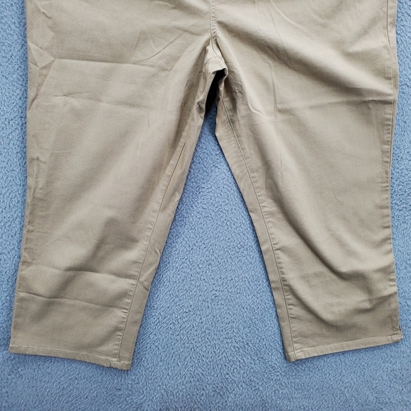 Woman Within Pull On Capri Pants Flex Waist Plus Size 20W Tan - Picture 4 of 9